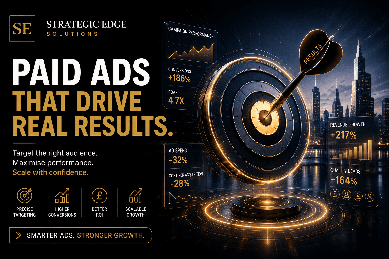Strategic Performance Ads Google Ads & PPC Agency London | 4.1× ROAS, −38% CPA